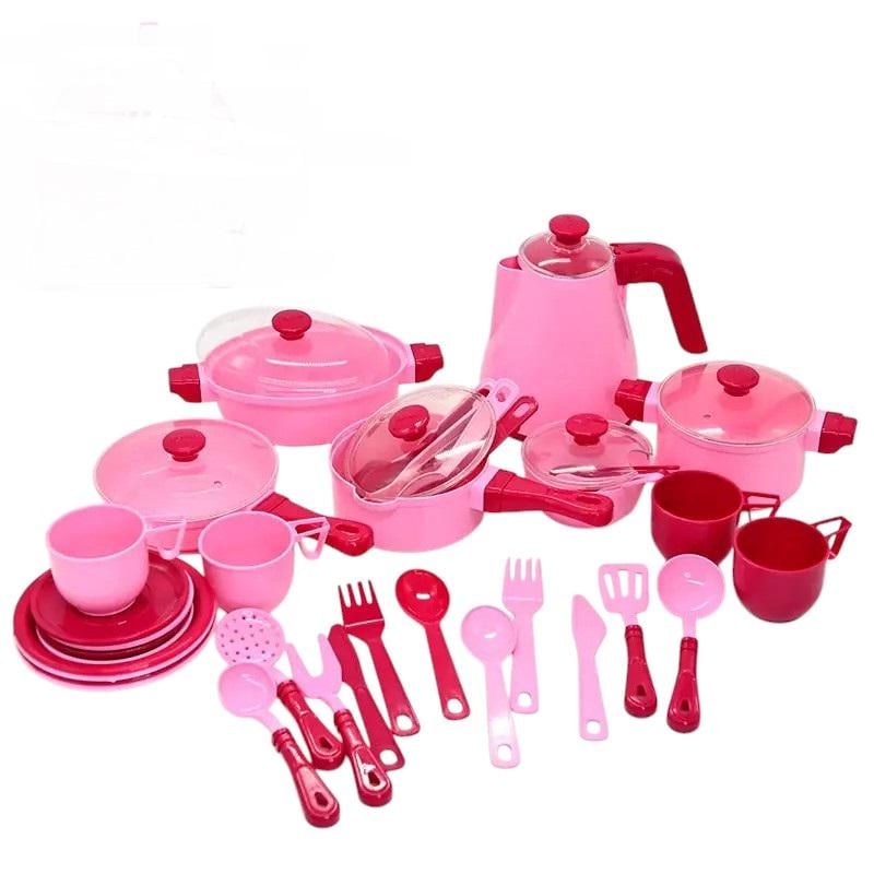 Дитячий набір посуду ЮНІКА 1764 Cooking Set 39 пред. Рожевий (43717)