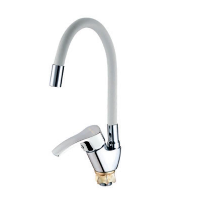 Смеситель для кухни MIXXUS YUB4-279 Reflector с белым силиконовым изливом White (MI6486)