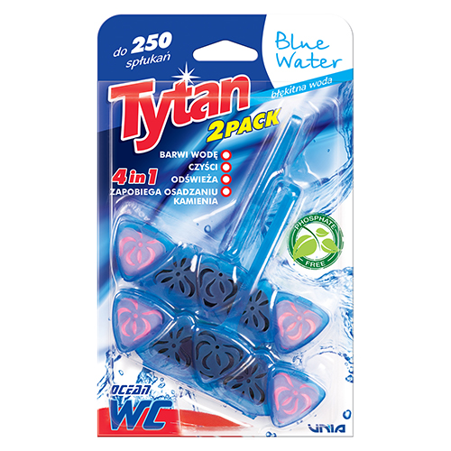 Арматизатор туалетний чотирьохфазний TYTAN Water 4в1 2х40 г Blue