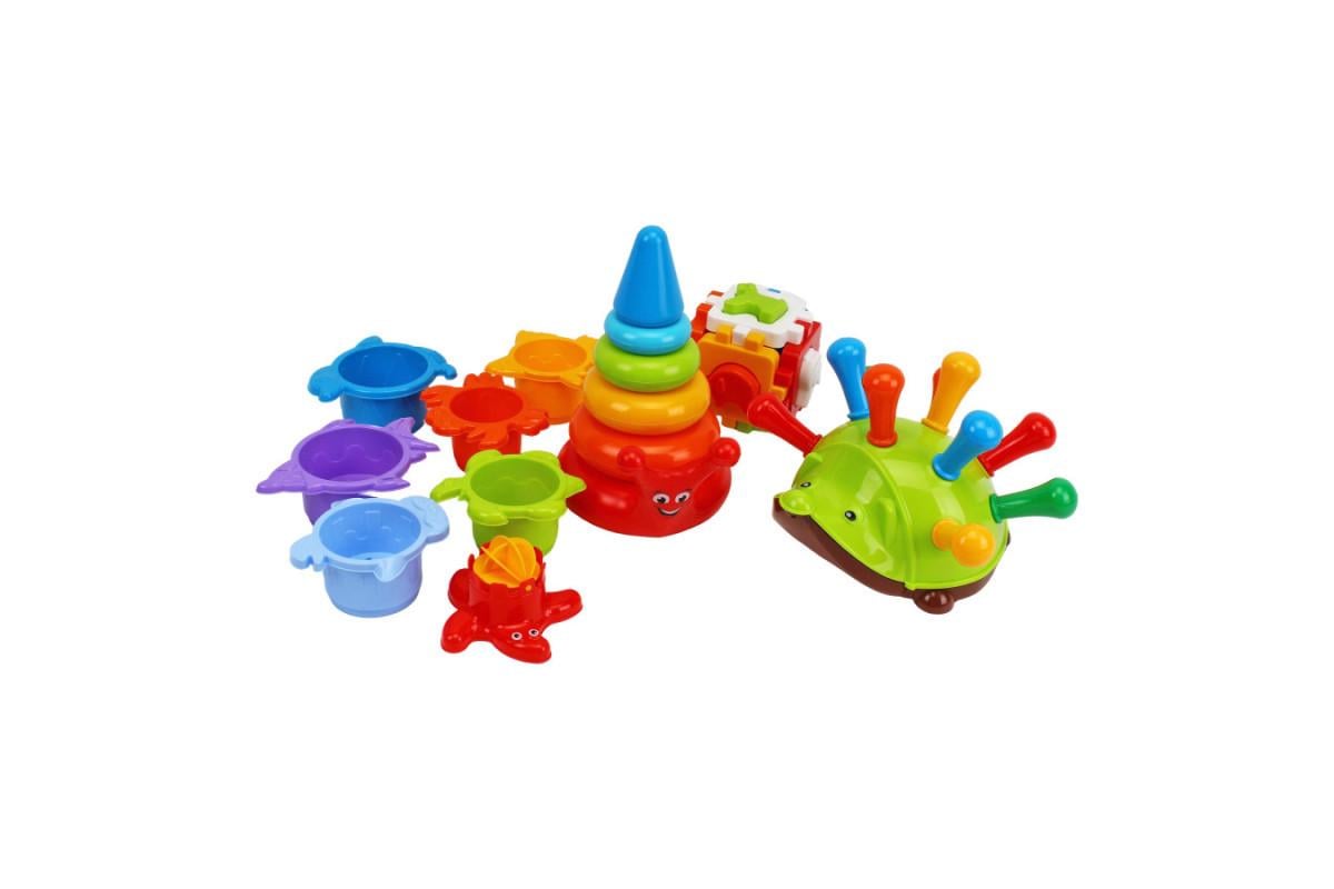 Іграшка для малюків ТехноК Подарунковий набір пірамідки/їжачок/кубик (2376) - фото 3 Іграшка для малюків ТехноК Подарунковий набір пірамідки/їжачок/кубик (2376) - фото 3