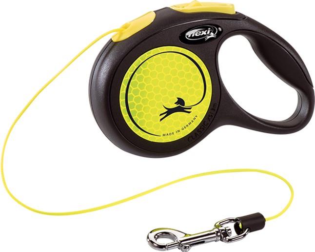 Повідець-рулетка Flexi Neon XS 3 м шнур до 8 кг Червоний з жовтим (1151264284)