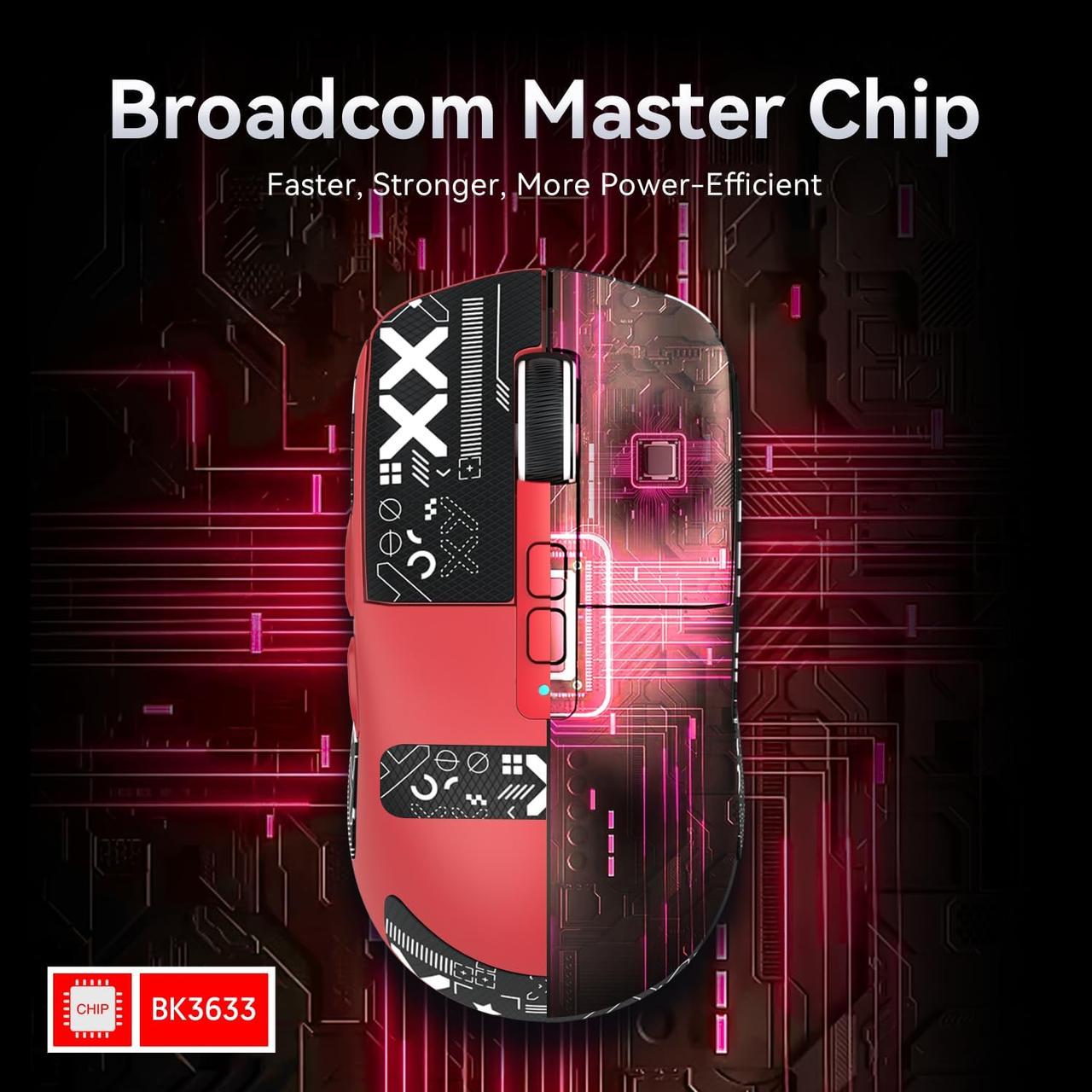 Мышка беспроводная attack shark X6 с док-станцией RGB Red (2455851394) - фото 5