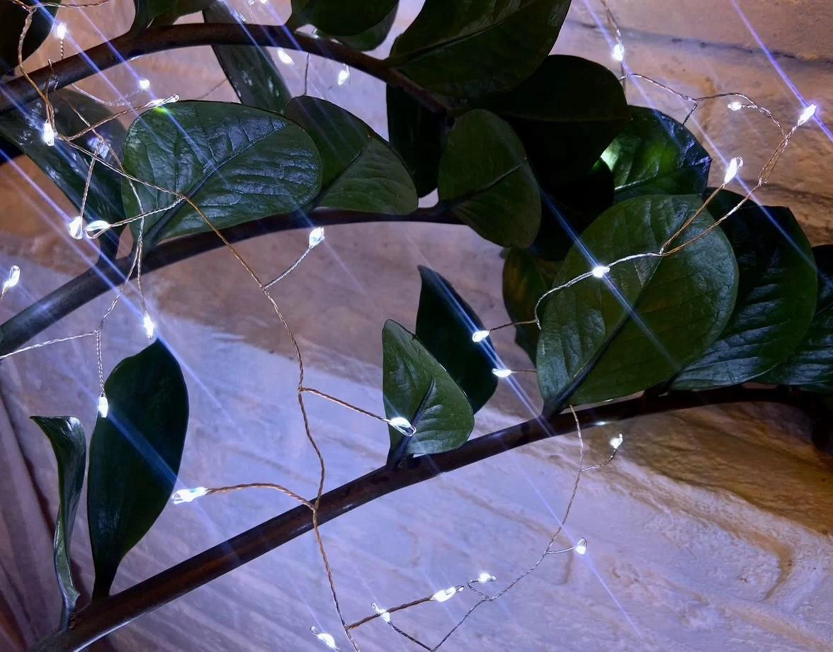 Гирлянда нить Хвойная лапа 9 м 300 LED от USB 8 режимов с пультом Холодный белый - фото 4