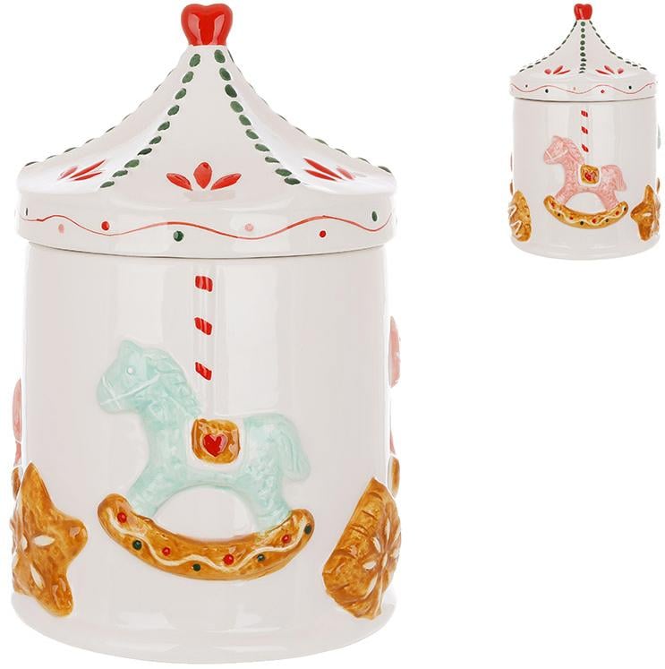 Банка для солодощів керамічна Прянична карусель 1500 мл - фото 2 Банка для солодощів керамічна Прянична карусель 1500 мл - фото 2