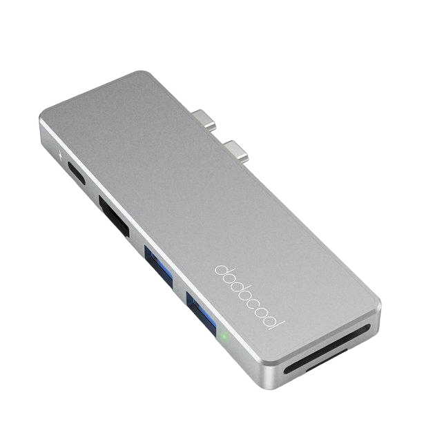 Концентратор Dodocool Dual USB-C 7в2 Синій (10504897)