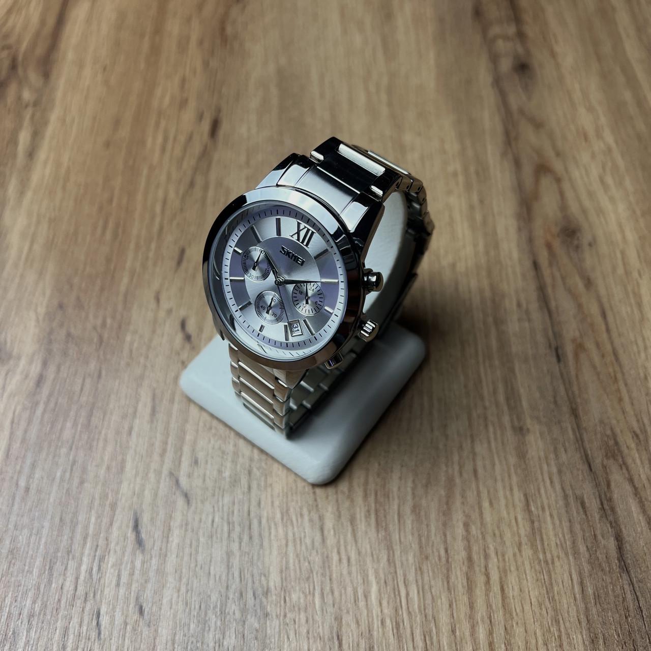 Часы мужские металлические Skmei с датой Серебристый (z069-1) - фото 3 Часы мужские металлические Skmei с датой Серебристый (z069-1) - фото 3