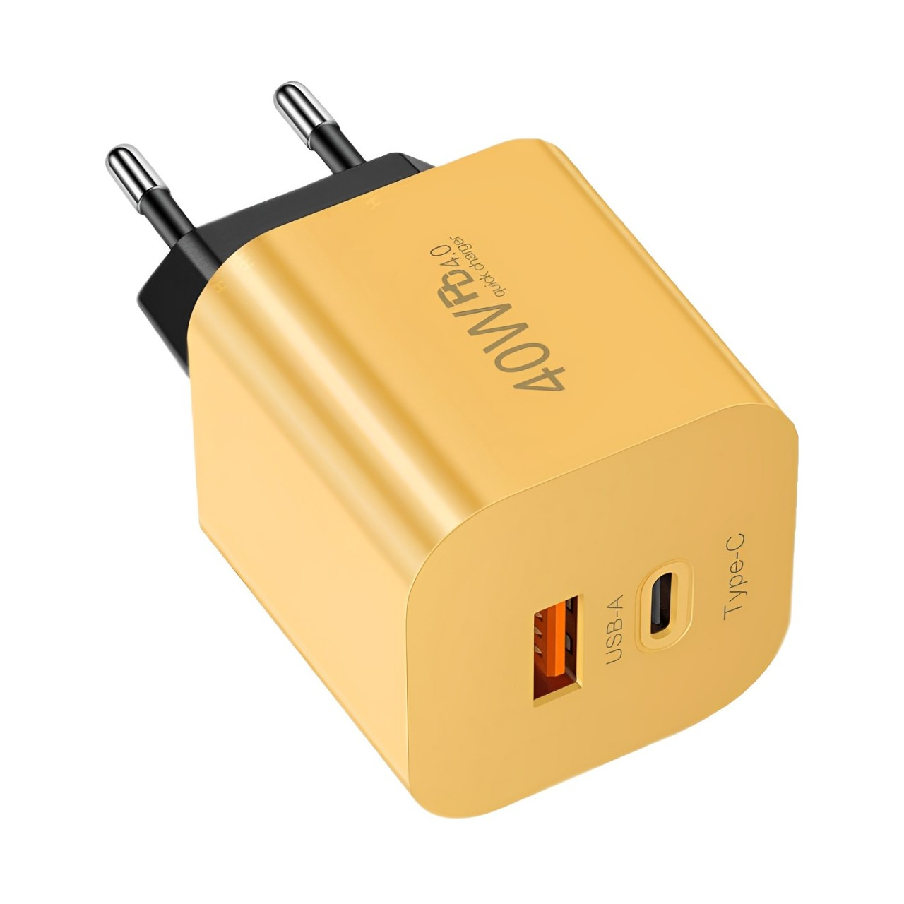 Адаптер USB 5А Quick Charge 4,0 Жовтий - фото 1