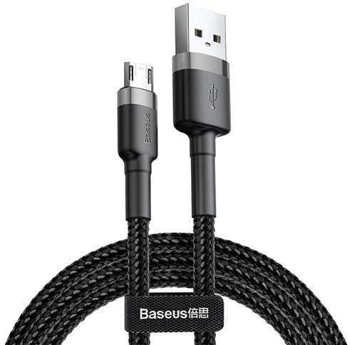 Кабель Baseus Cafule Cable USB for Micro 2.4A 1 м Gray/Black - фото 1