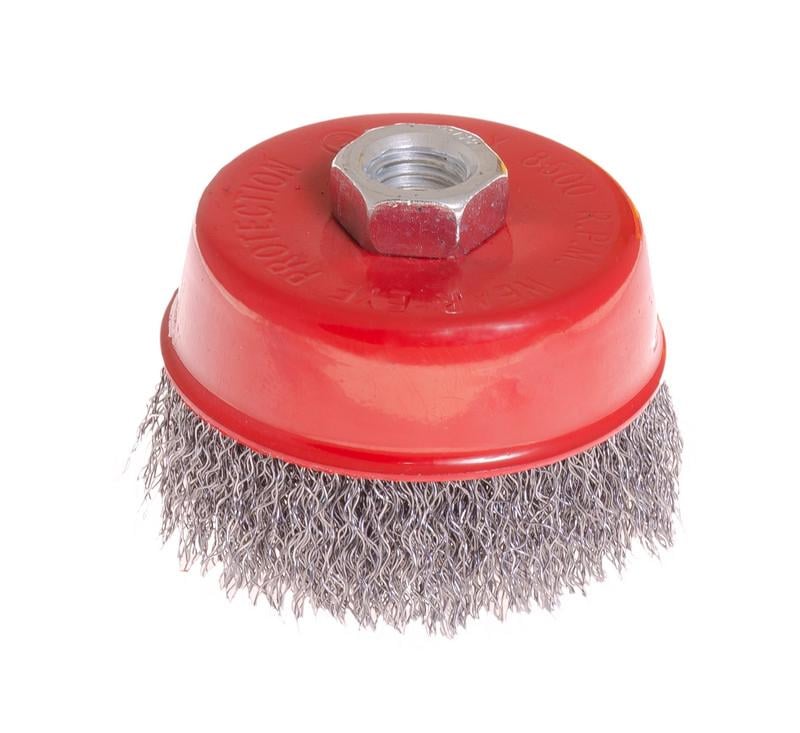 Щетка торцевая MasterTool GM из рифленой проволоки D 85 М14 (19-7208)