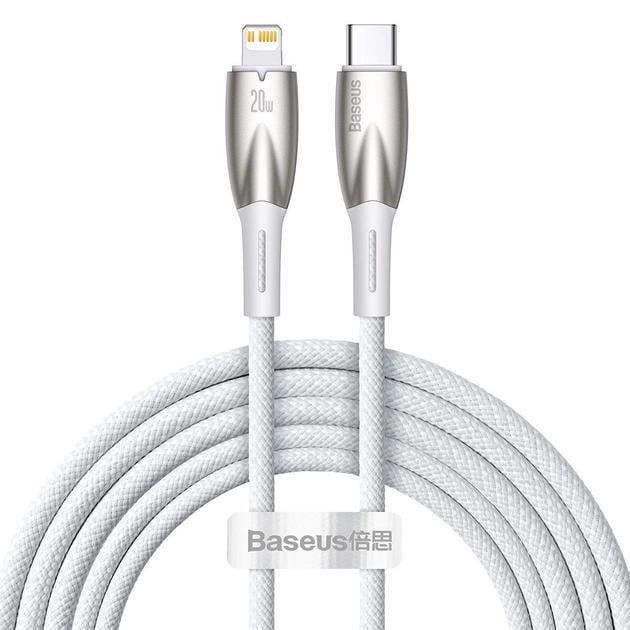 Кабель BASEUS Glimmer Series Fast Charging USB-C to Lightning 2 м White (CADH000102)