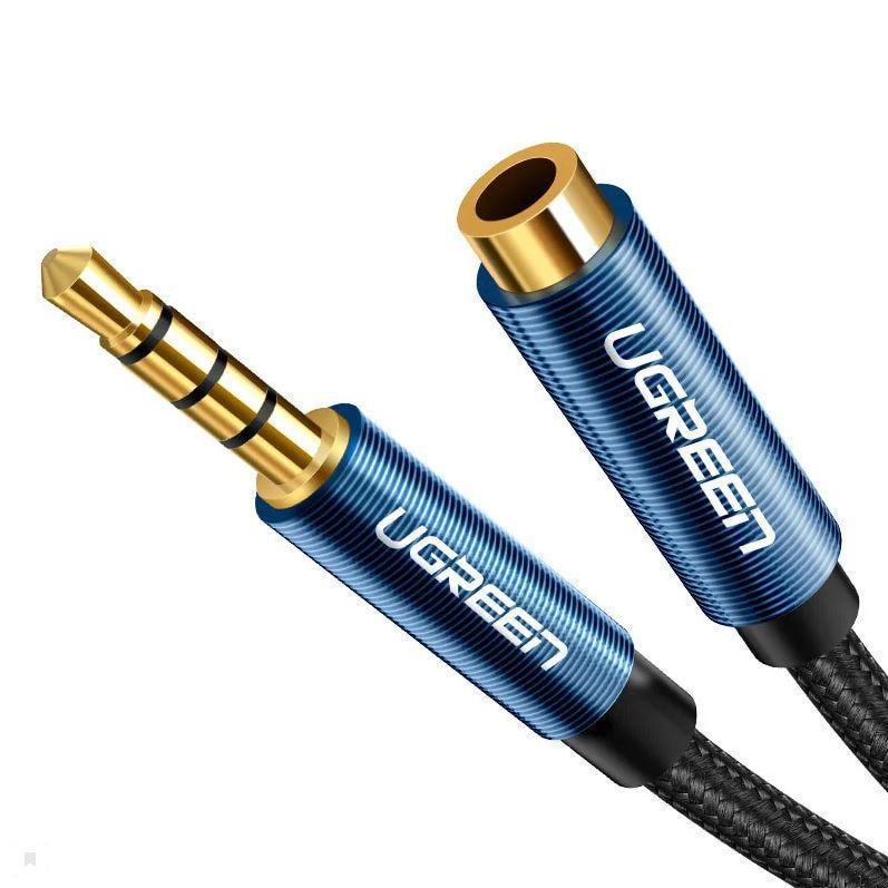 Кабель аудио UGREEN 4 pin удлинитель 3,5 mm 2 m Blue (AV118)