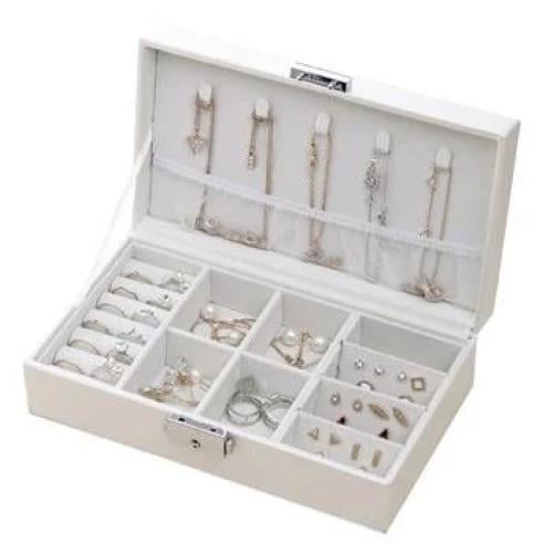 Ящик для хранения ювелирных изделий двухслойный Белый (L33139)