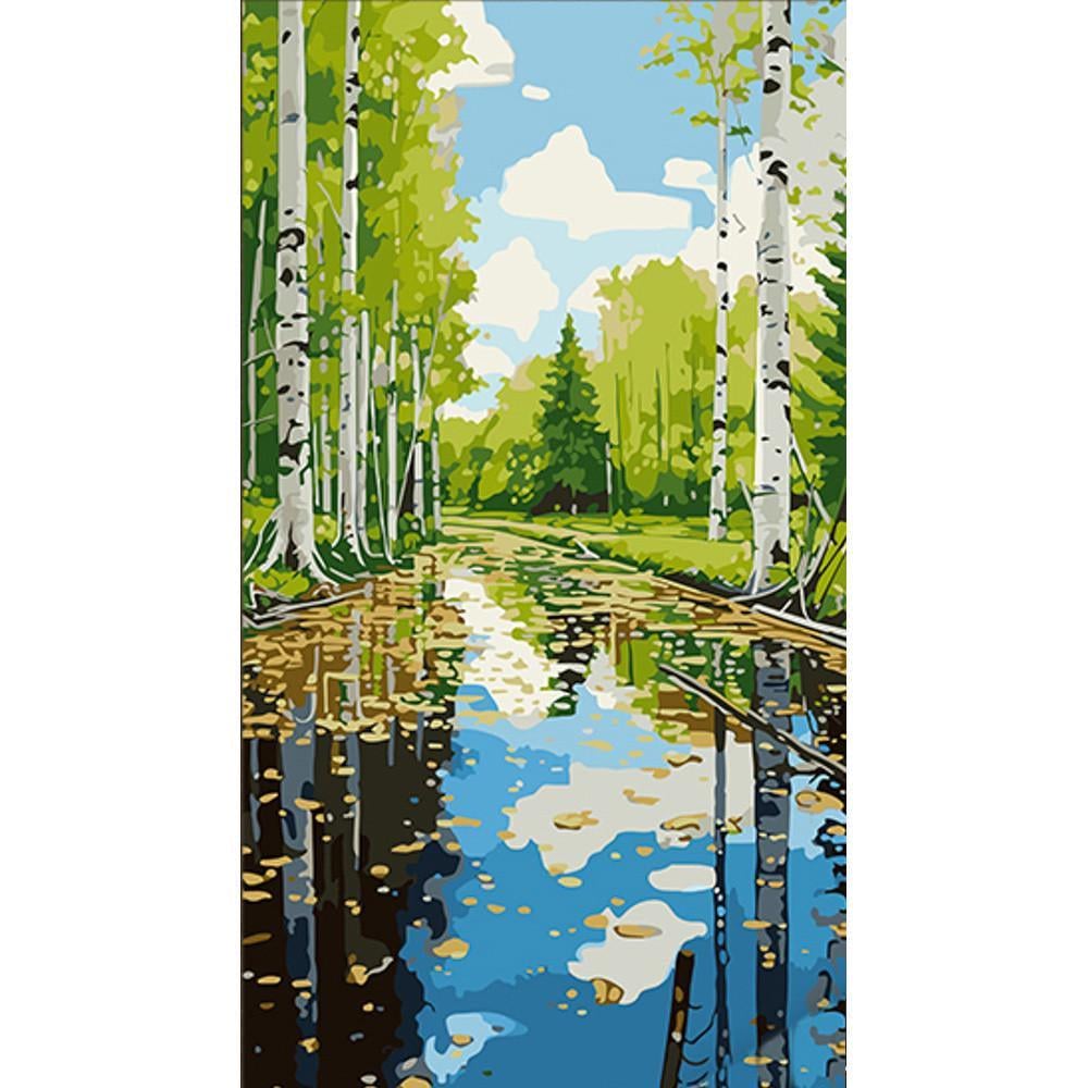 Картина по номерам Strateg Березовая роща 50х25 см (WW163)