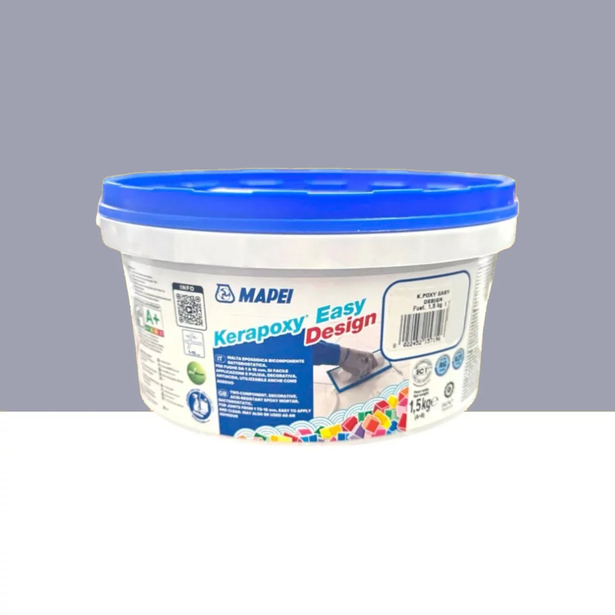 Фуга эпоксидная для швов Mapei KERAPOXY EASY DESIGN 1,5 кг №127 Арктический серый