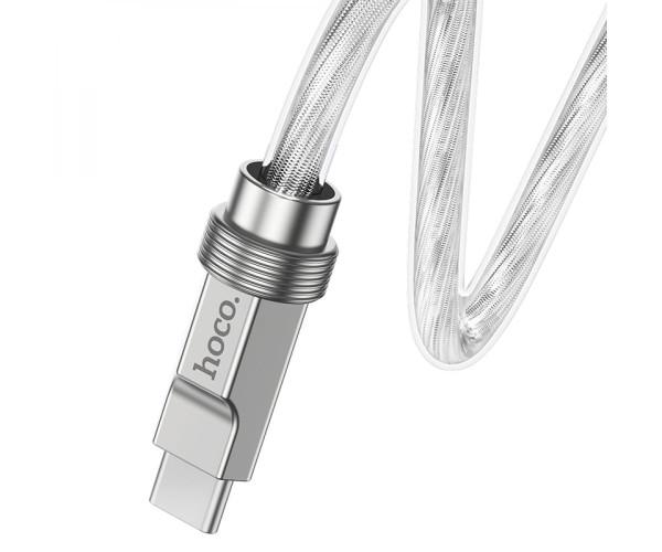 Кабель USB Hoco U113 Solid Silicone Type-C to Type-C 1 м Silver - фото 3