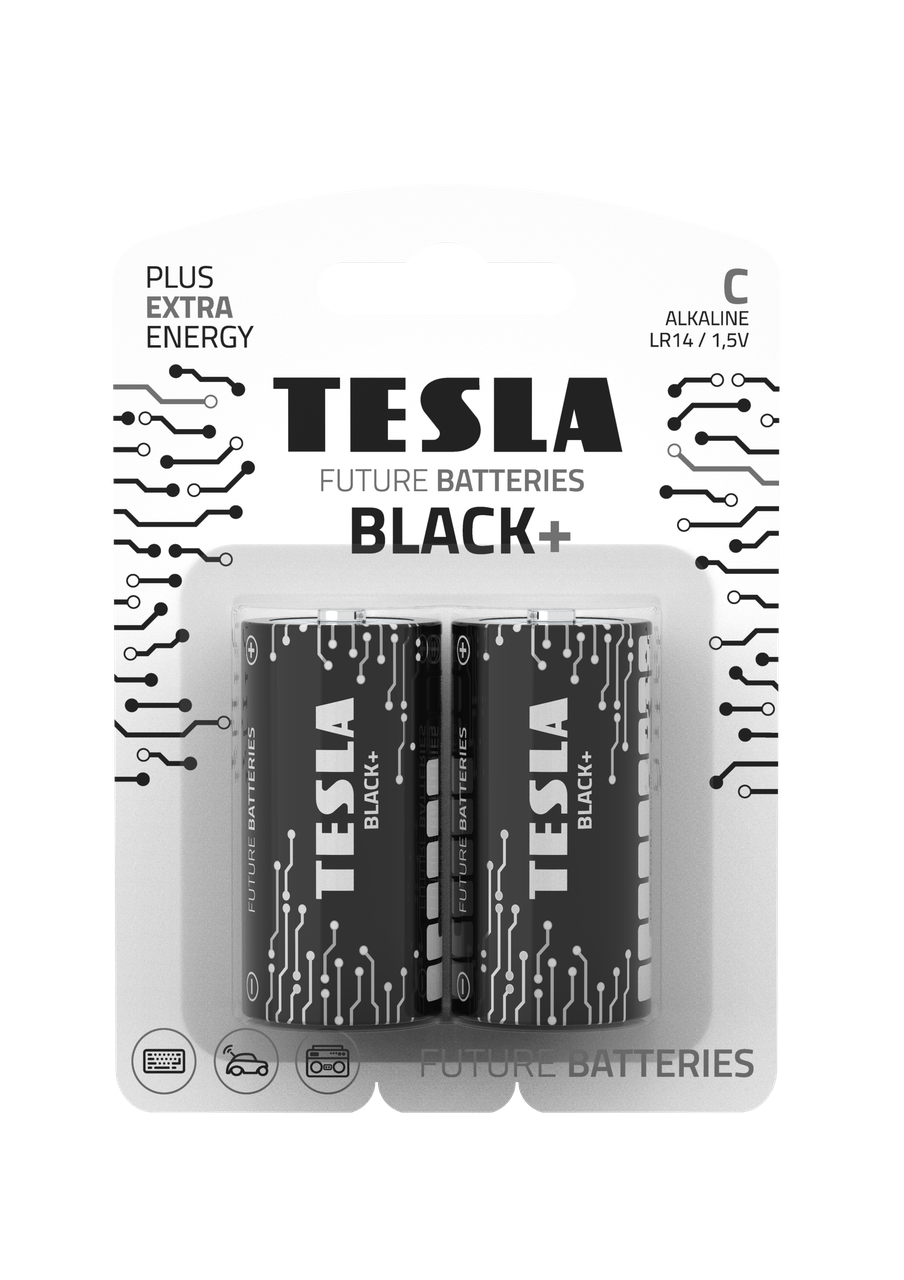 Батарейки TESLA C BLACK+ LR14 BLISTER FOIL 2 шт. (1793962933)