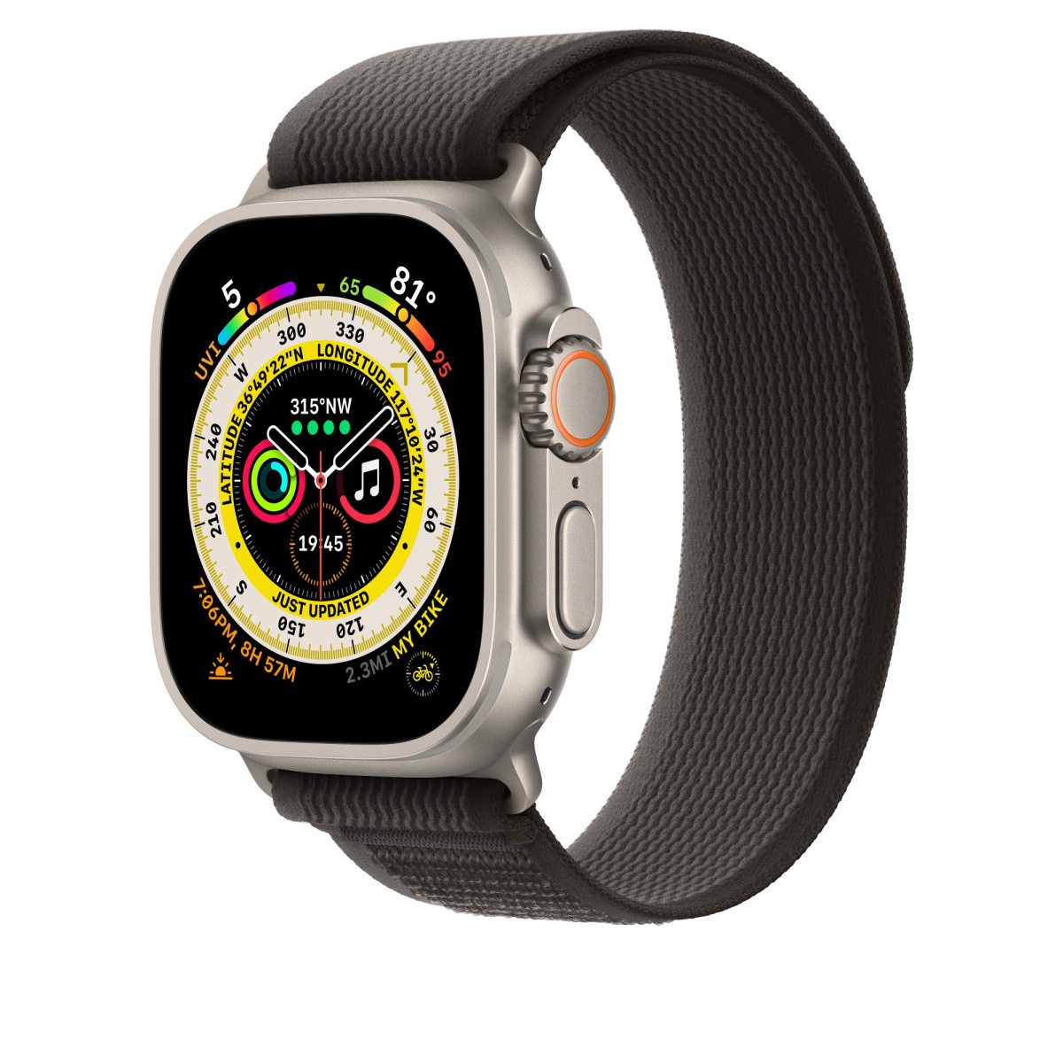 Ремінець тканинний Trail Loop для Apple Watch 38/40/41 мм series SE/8/7/6/5/4/3/2/1 Black/Grey (212-00682) - фото 3