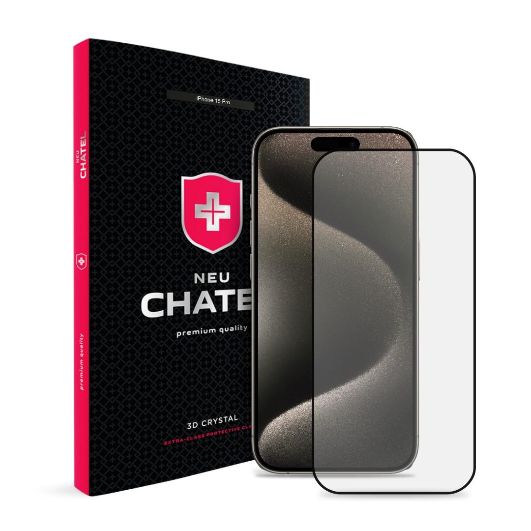 Защитное стекло NEU Chatel Corning Gorilla Glass Anti-Static with Mesh for iPhone 15 Pro Front Black