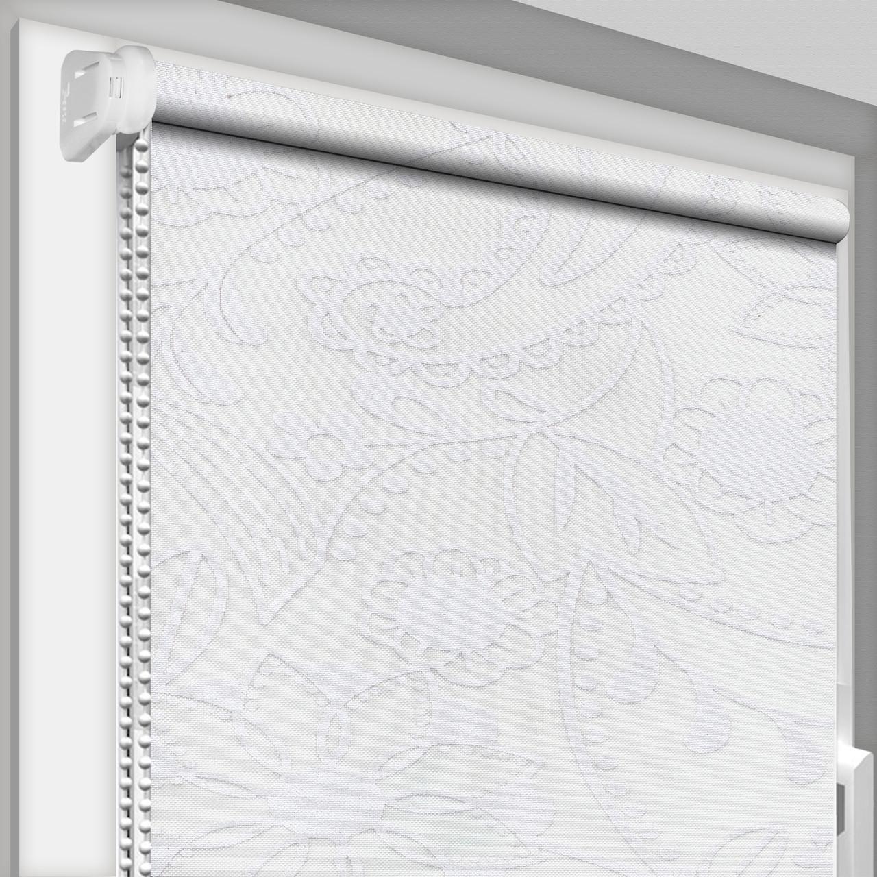 Рулонная штора DECO SHARM Цветы 3050 открытого типа 2000х1700 мм Белый