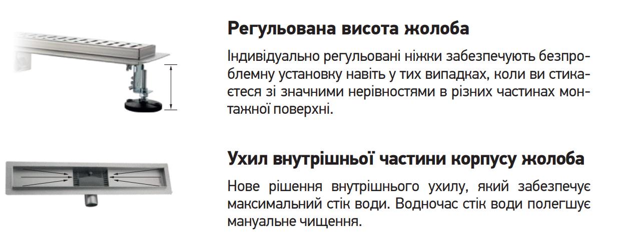 Трап душовий Koer FD35 з нержавіючої сталі SUS304 70x600 мм Чорний (KR3272) - фото 3 Трап душовий Koer FD35 з нержавіючої сталі SUS304 70x600 мм Чорний (KR3272) - фото 3