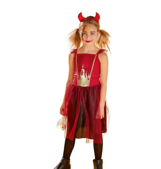 Костюм для Хэллоуин для девочки Дьяволица М Красно-черный (680233)