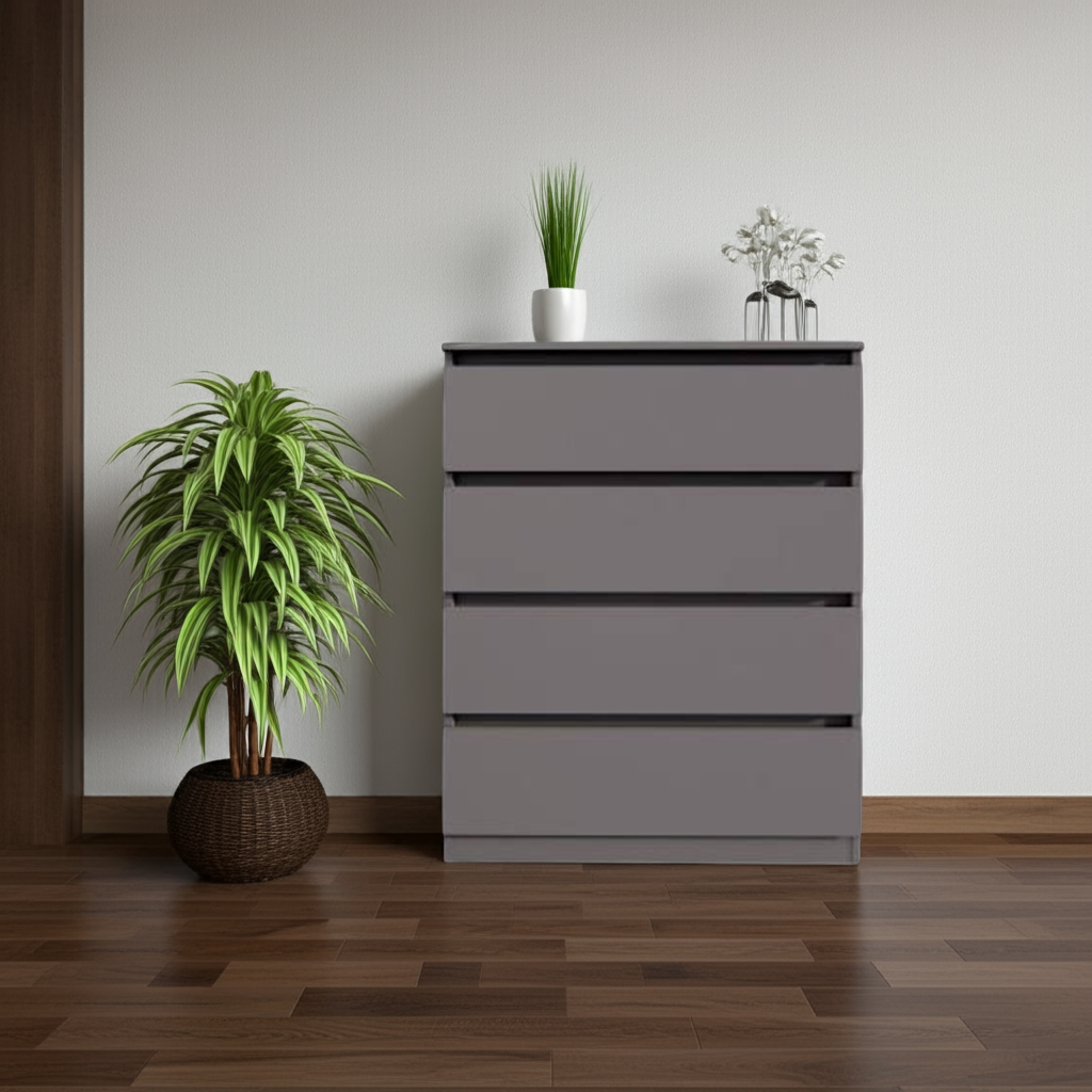 Комод MEBEX на 4 шухляди 80х40х100 см Сірий темний (VM4B800DG) - фото 4