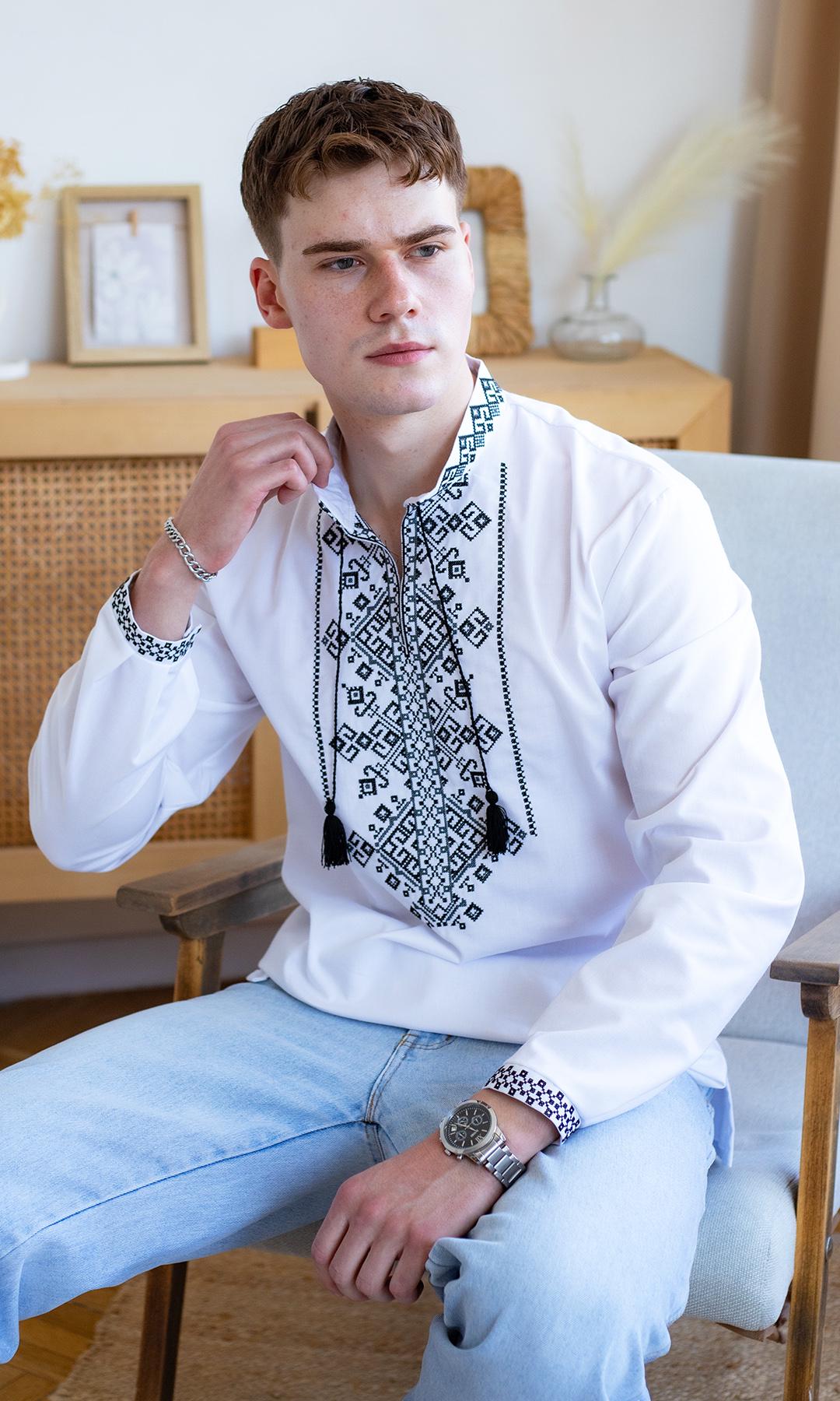 Вишиванка чоловіча Вишиваночка р. 60 Білий (3176-5) - фото 2