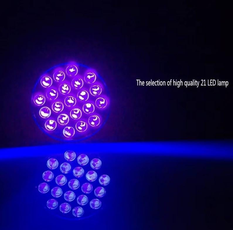 Ультрафиолетовый фонарь 21 LED 365-400 НМ - фото 4 Ультрафиолетовый фонарь 21 LED 365-400 НМ - фото 4