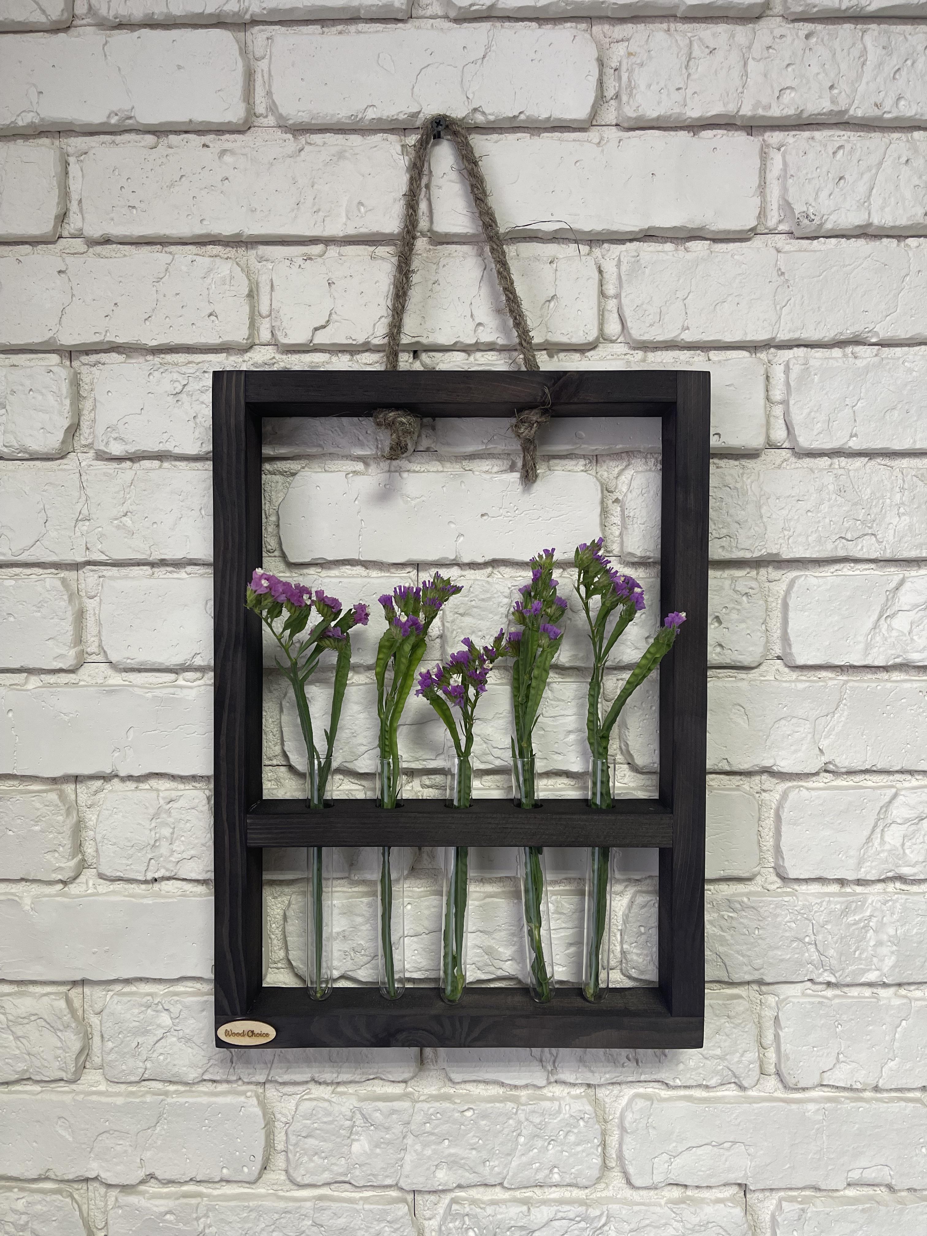 Подставка с колбами для цветов 29х40 5 шт. Коричневый - фото 1 Подставка с колбами для цветов 29х40 5 шт. Коричневый - фото 1