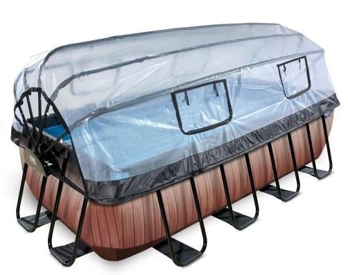 Бассейн прямоугольный с куполом Exit Toys 400х200х100 см фильтр/картридж Дерево (964922908)