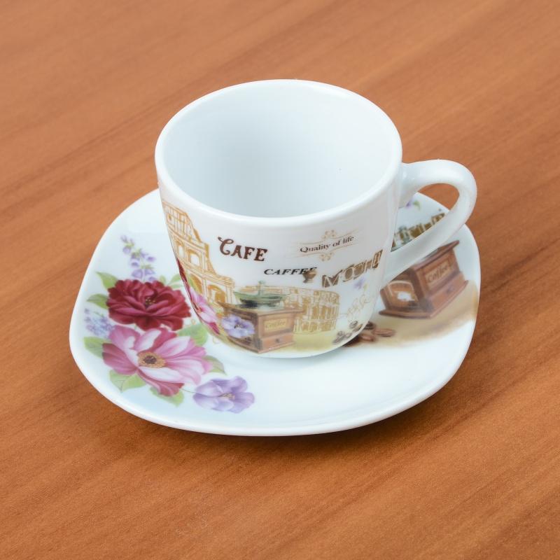 Набір кавових чашок з блюдцями Lora NP89 6х6 120 мл - фото 2 Набір кавових чашок з блюдцями Lora NP89 6х6 120 мл - фото 2