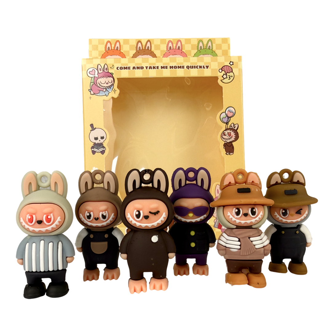 Набір колекційних брелоків POP MART Лабубу 6 різних персонажів на сумку (WK2029) - фото 2