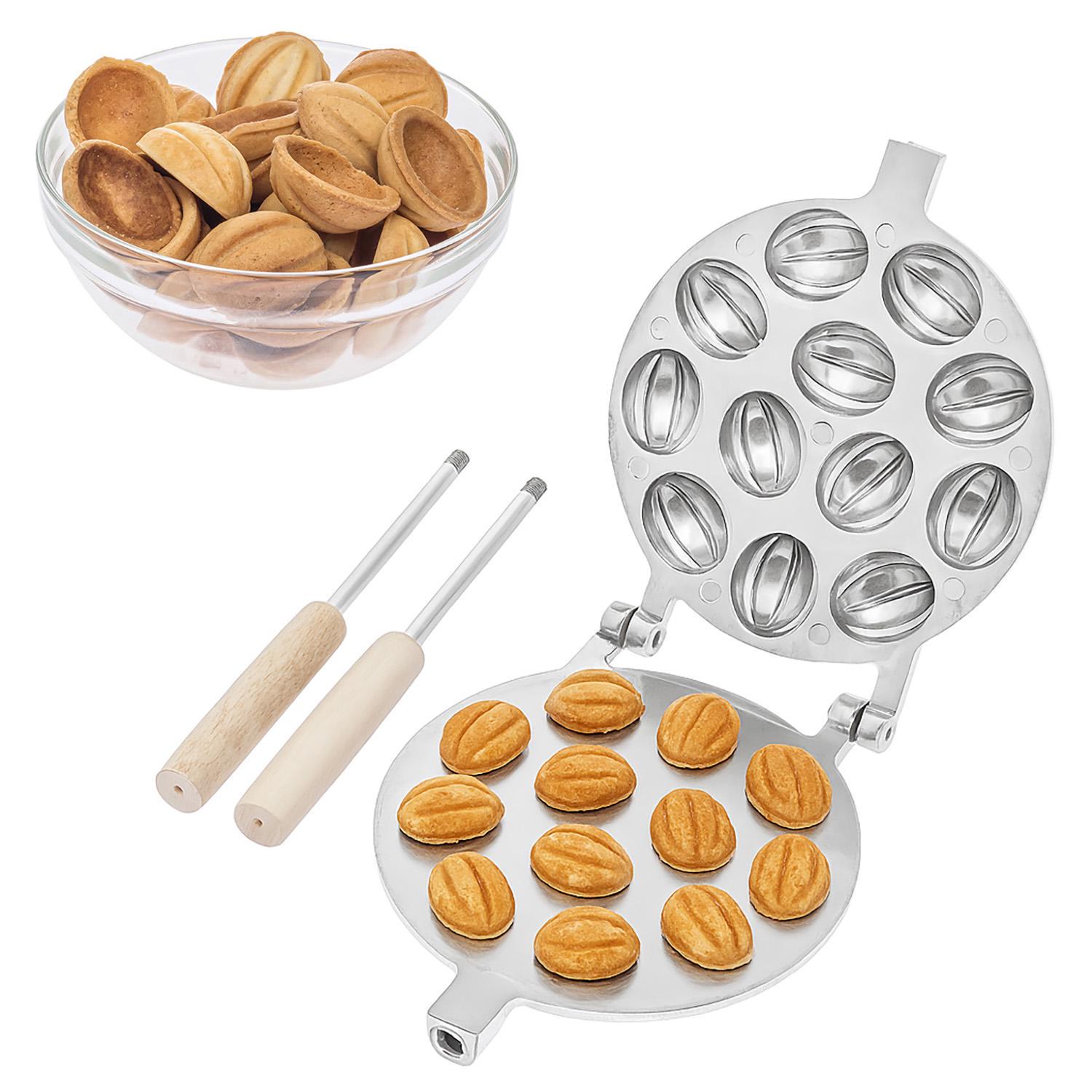 Форма для выпекания орешков ХЕАЗ на 12 половинок орехов со съемными ручками (87441) - фото 2 Форма для выпекания орешков ХЕАЗ на 12 половинок орехов со съемными ручками (87441) - фото 2