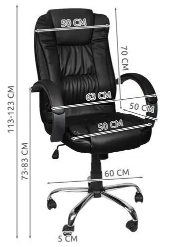 Офисное кресло Malatec 8983 до 130 кг Черный (YB-8983B) - фото 2