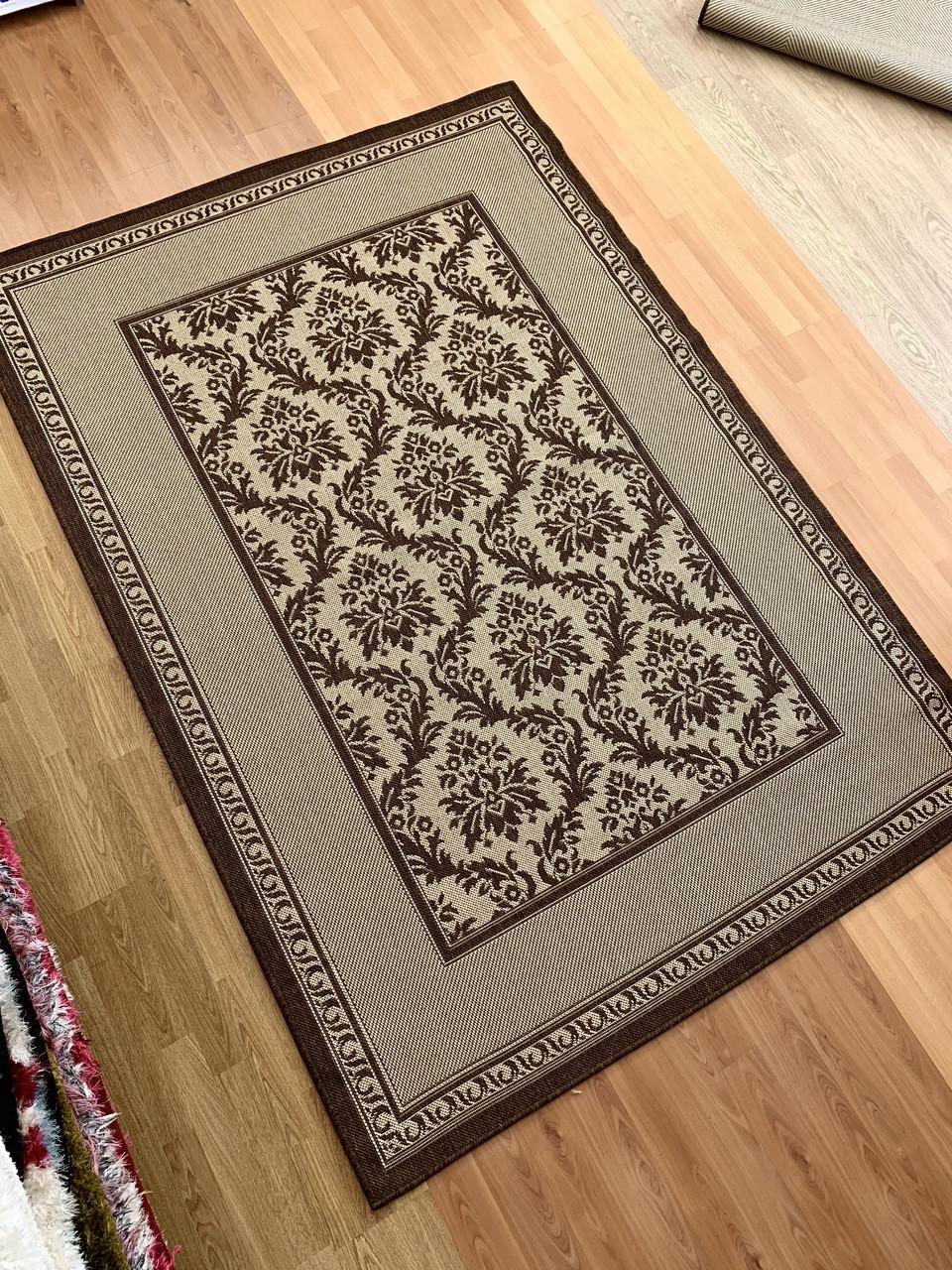 Килим безворсовий абстрактний рогожка прямокутний 80х150 см Бежевий (2641349663) - фото 5 Килим безворсовий абстрактний рогожка прямокутний 80х150 см Бежевий (2641349663) - фото 5