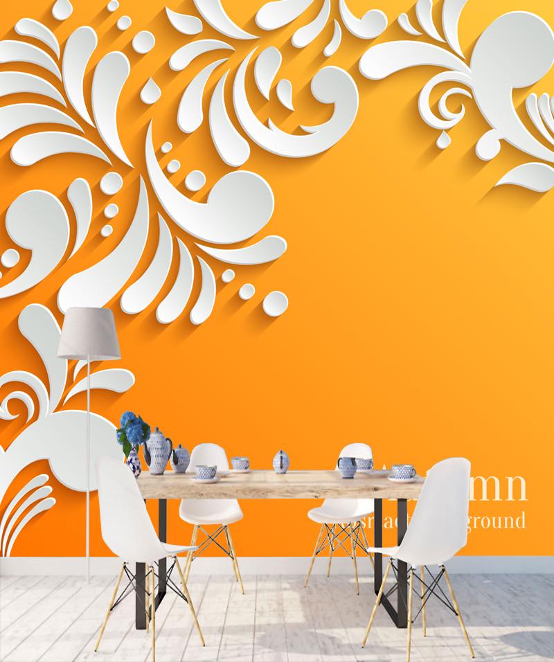 Фотообои флизелиновые абстракция для спальни/зала/кухни Белые завитки