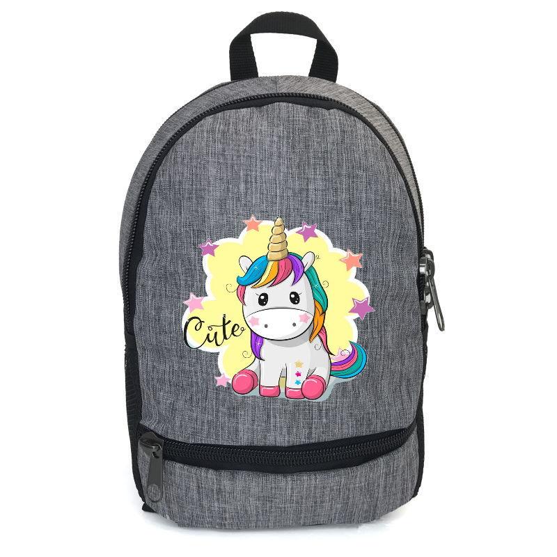 Школьный рюкзак детский Cappuccino Toys с принтом Unicorn EDN-0030 12,5 л Серый (1369989227)