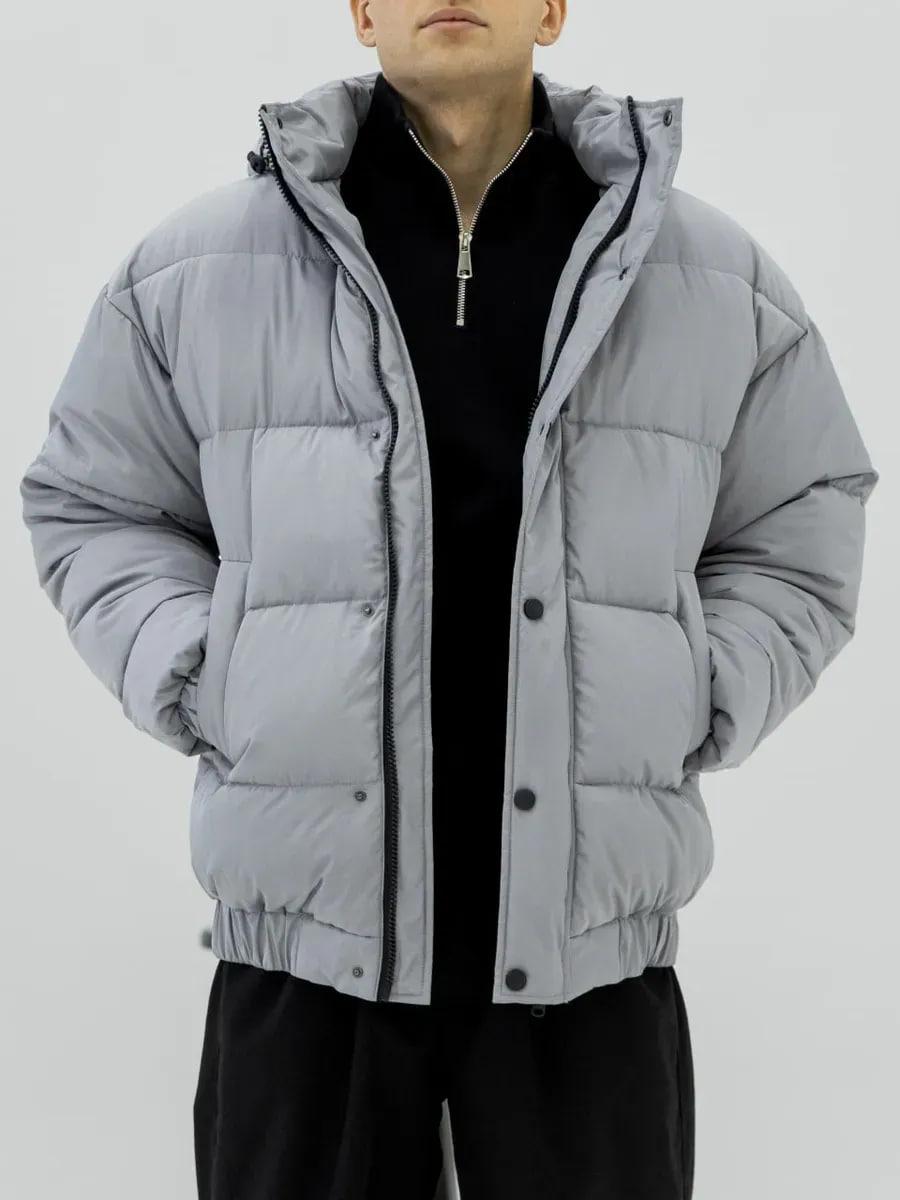 Куртка чоловіча зимова Oslo оверсайз дута S Світло-сірий (26516/1/1) - фото 6
