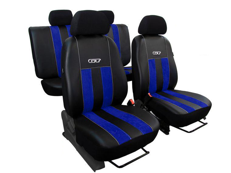 Авточехлы из экокожи Pok-ter GT line для CHERY Beat 2009-2015 с синей вставкой (r415670)