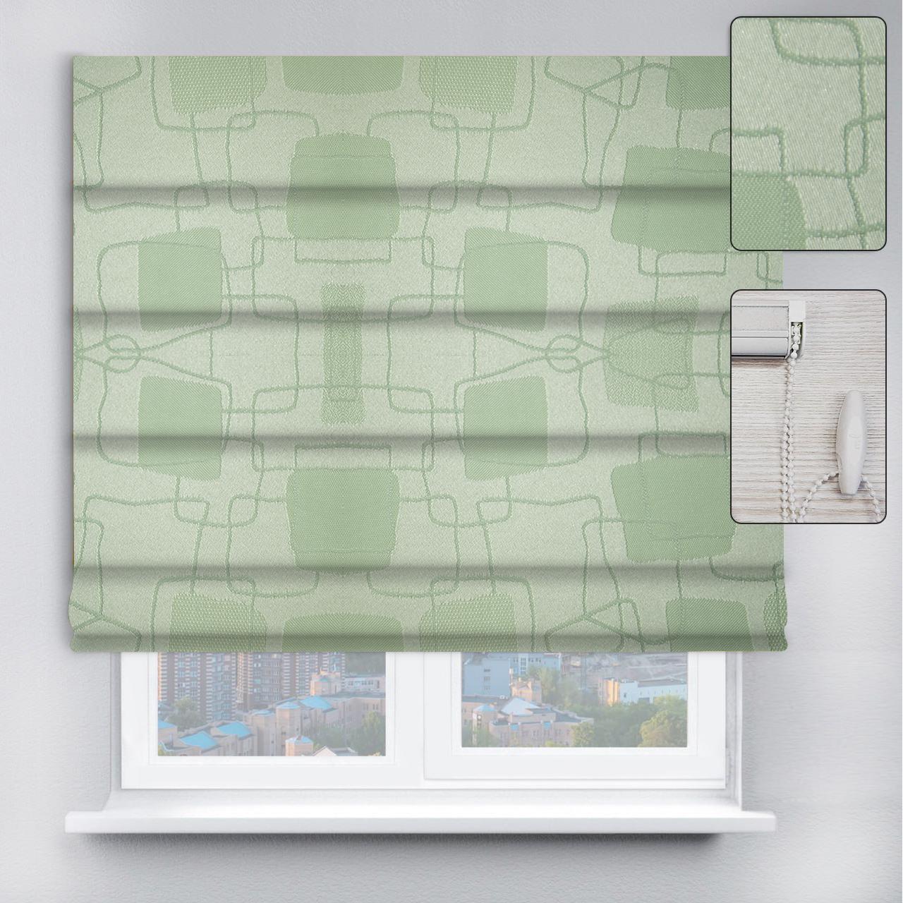 Римська штора Топаз з ланцюжковим карнизом 150х170 см М'ятний