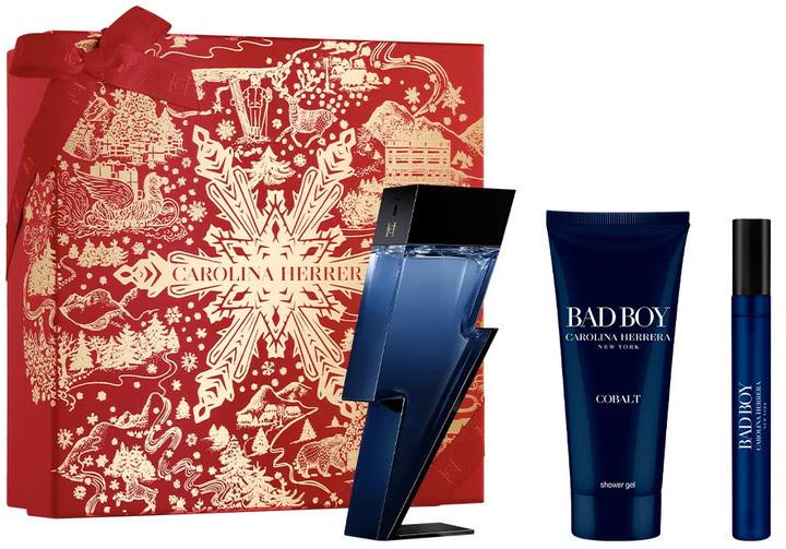 Подарочный набор для мужчин Carolina Herrera Bad Boy Cobalt Electrique парфюмированная вода 100 мл и 10 мл/гель для душа 100 мл (378525)