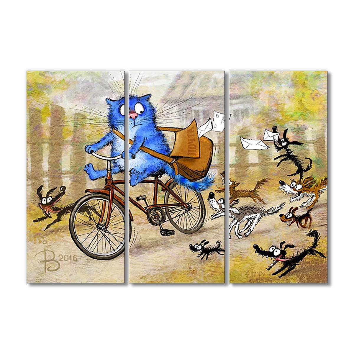 Модульная картина Налет на почтальона 3 модуля 90x135 см