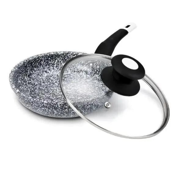 Сковорода с крышкой Unique UN-5114 антипригарное гранитное покрытие 22 см (R212)