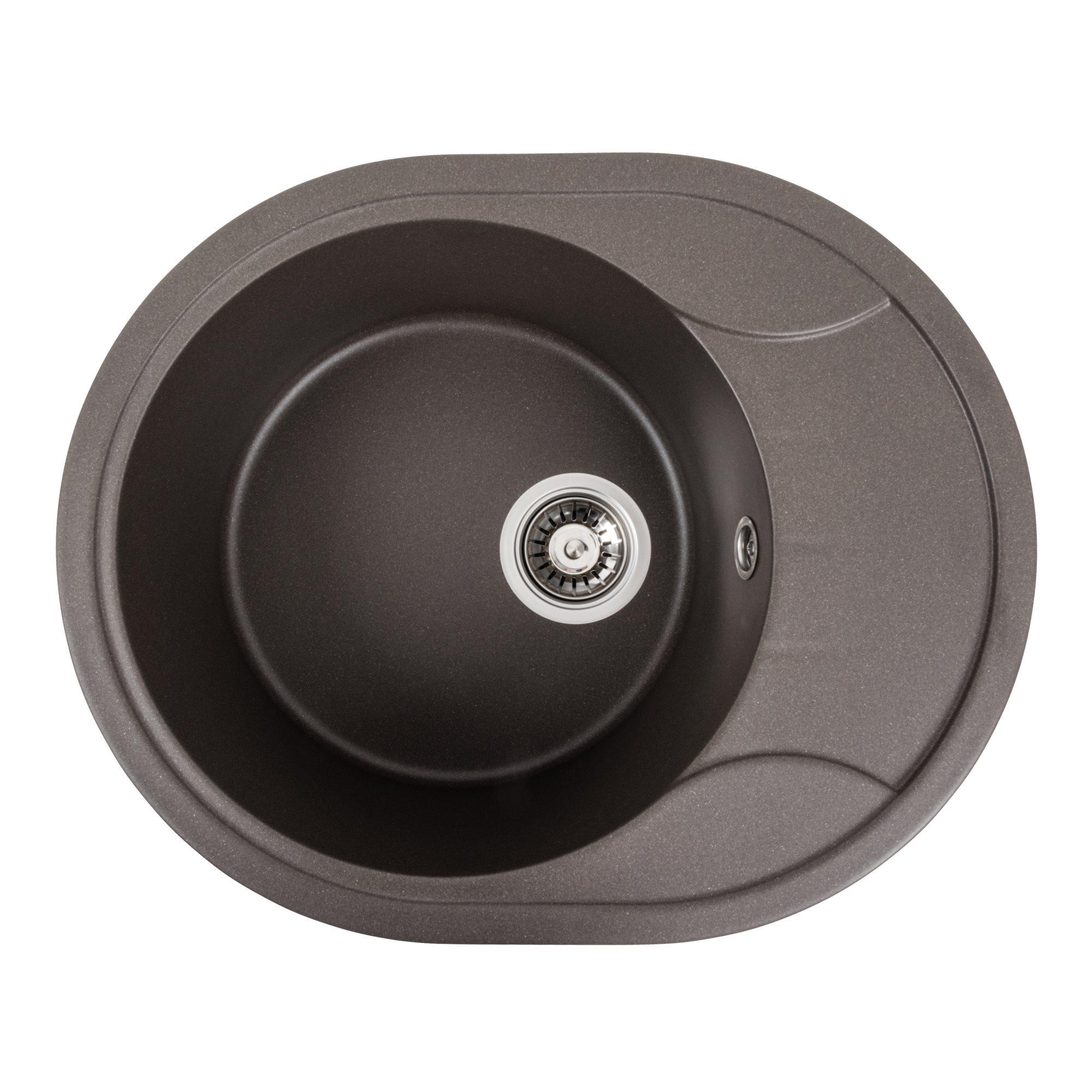 Мийка гранітна для кухні Platinum 5847 ONYX матова Темна скеля - фото 1 Мийка гранітна для кухні Platinum 5847 ONYX матова Темна скеля - фото 1