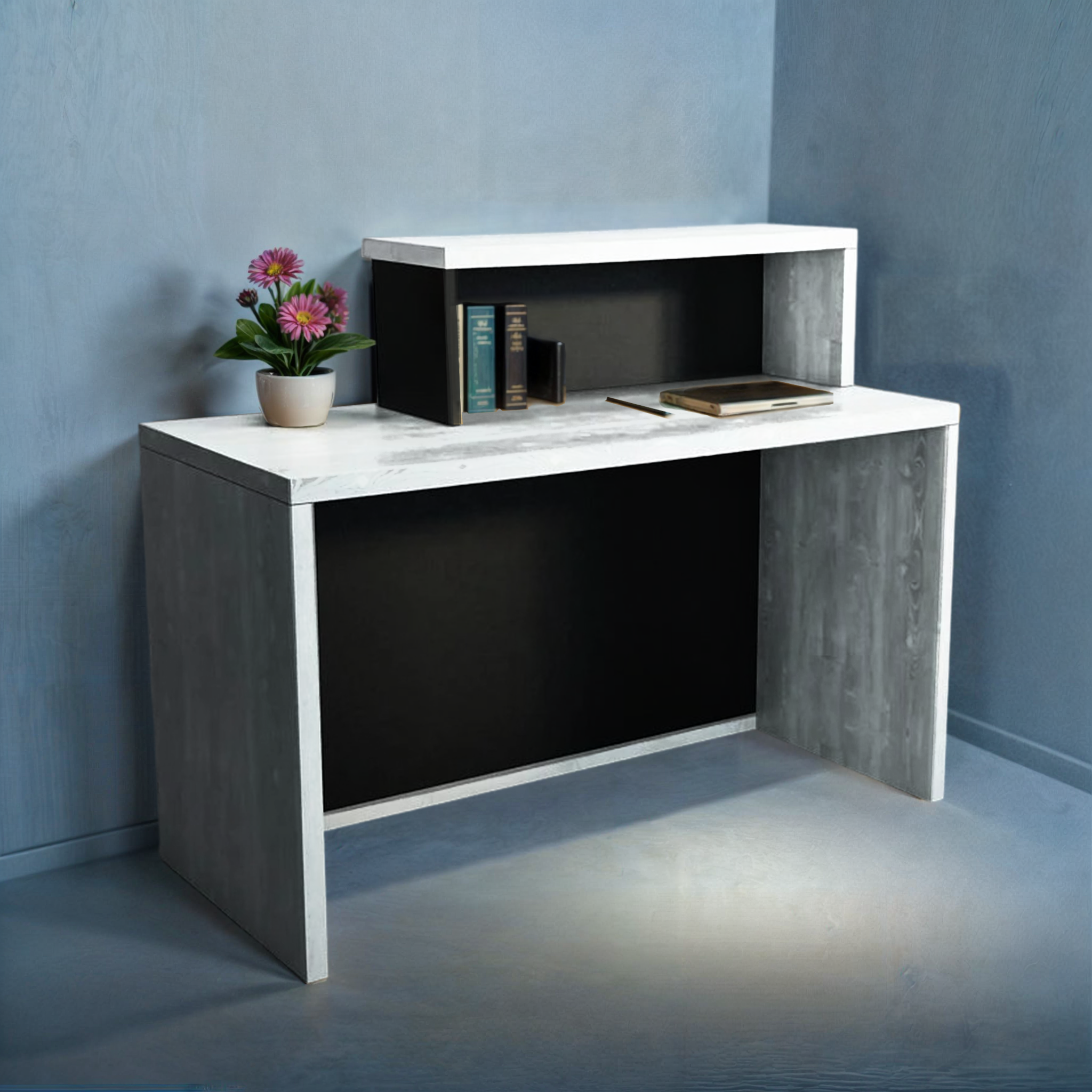 Стойка администратора прямая ТОБІ ШО Ресепшн/4 правосторонняя с подсветкой 1600х600х1050 мм Дуб крафт белый/Черный (29030937) - фото 4 Стойка администратора прямая ТОБІ ШО Ресепшн/4 правосторонняя с подсветкой 1600х600х1050 мм Дуб крафт белый/Черный (29030937) - фото 4