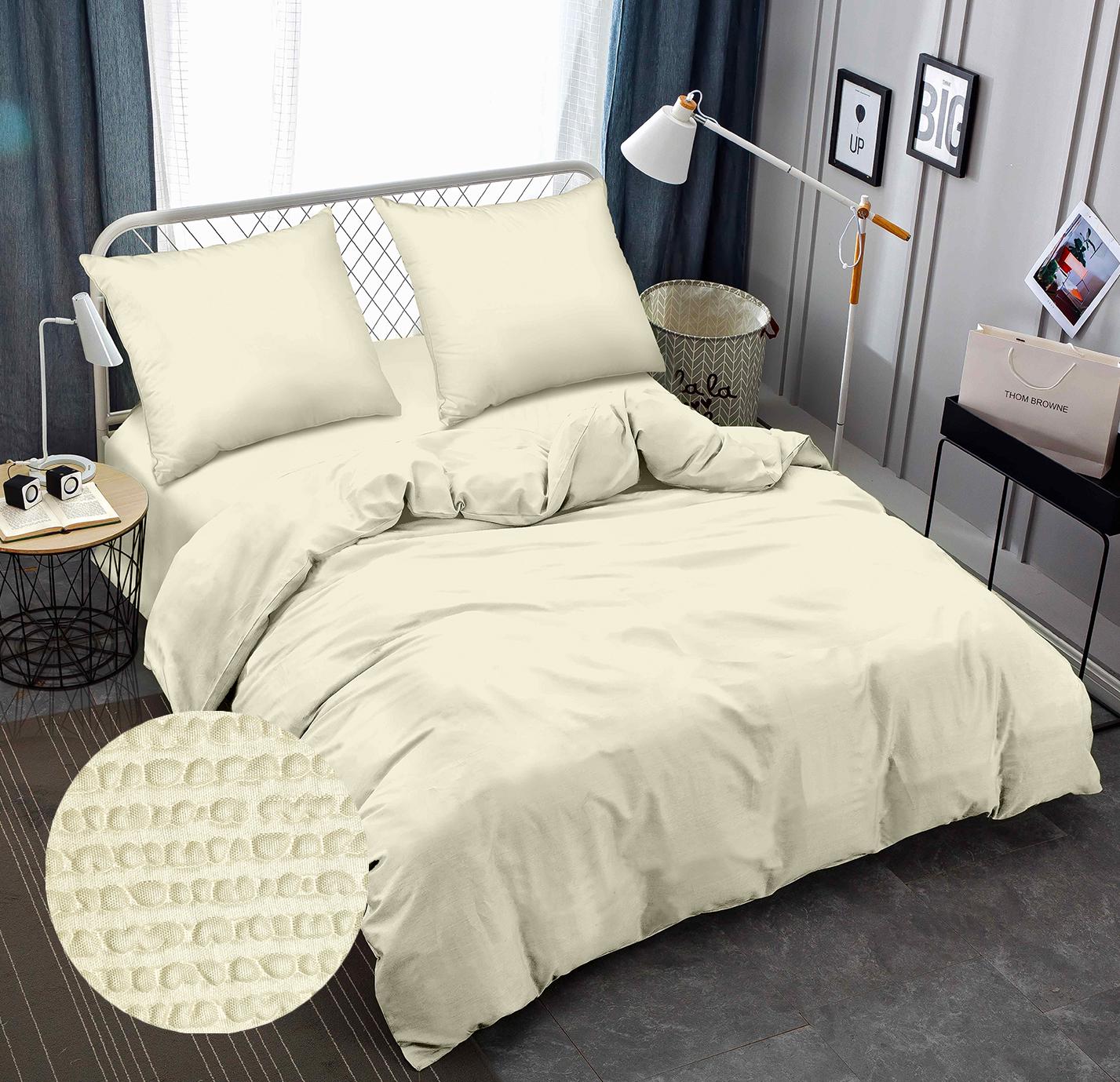 Комплект постільної білизни Zastelli 11-0106 Sweet Corn жатка євро 200х220 см Айворі (22025) - фото 2 Комплект постільної білизни Zastelli 11-0106 Sweet Corn жатка євро 200х220 см Айворі (22025) - фото 2