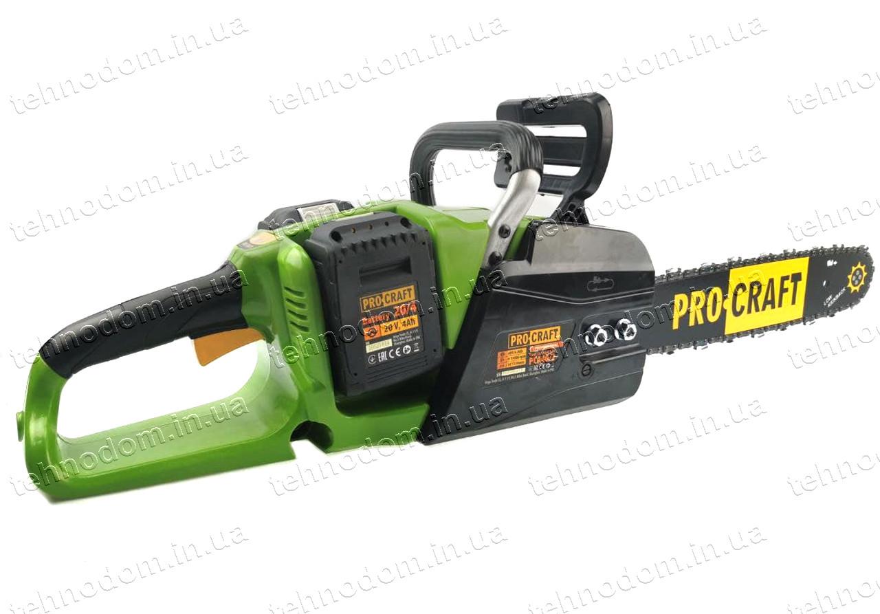 Аккумуляторная пила ProCraft PCA40/2 и 2 АКБ 8 Ач зарядная и смазка для цепи - фото 8