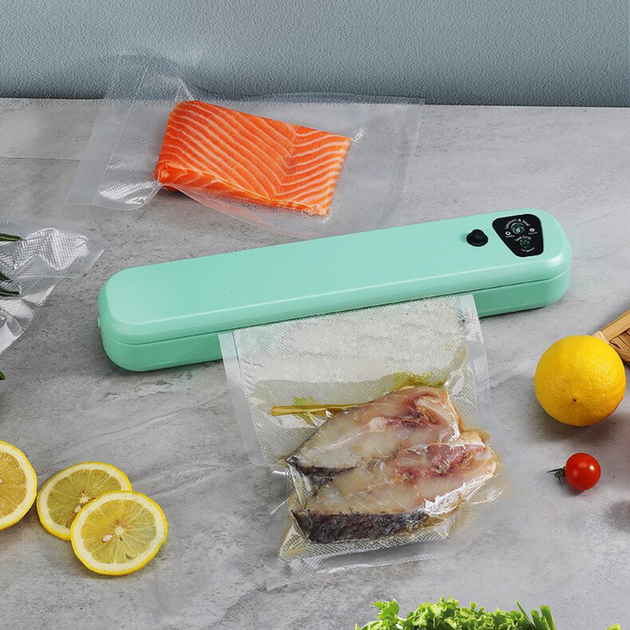 Пакувальник вакуумний для продуктів Vacuum Sealer кухонний Зелений - фото 3