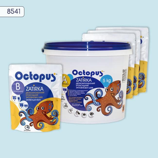 Фуга двухкомпонентная эпоксидная для плитки и мозаики Octopus 5 кг 8541