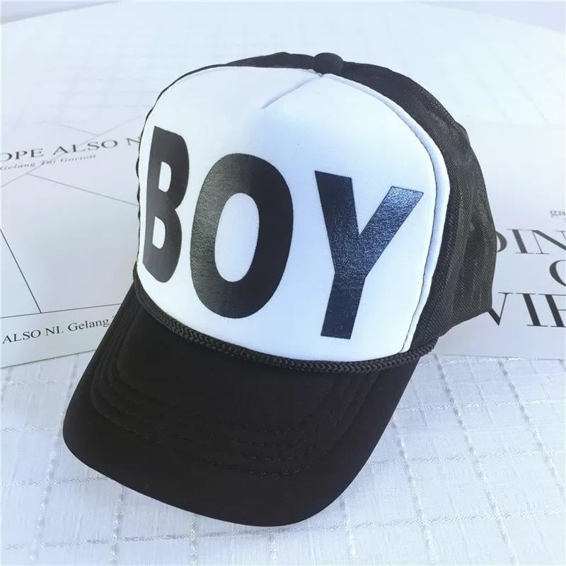 Детская кепка Тракер BOY с сеточкой унисекс Белый